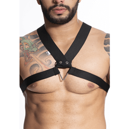 Foto 1 do produto Steves Designer - Arreio Harness em Elástico com Argola e Triângulo Invertido de Metal