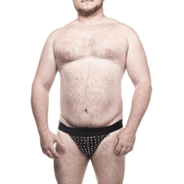 Steves Designer Big Man- Cueca JockStrap Tapa Sexo com Rebites  | Plus Size