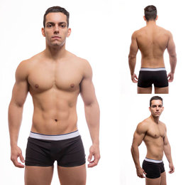 Foto 1 do produto Steves Designer - Cueca Boxer com Enchimento nas Nádegas e Elástico Branco