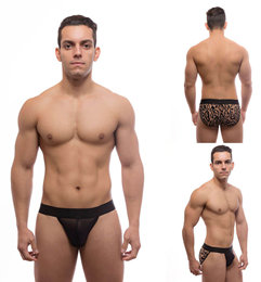 Foto 1 do produto Steves Designer - Cueca Slip em Tule com Estampa de Onça