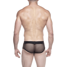 Steves Designer - Sungão em Arrastão e Tule Frontal com Transparência - Tamanho Único