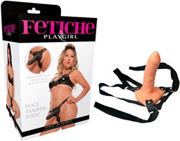 Strap On Mobile - Cinta com Pênis Realístico com Base Triangular - 15 x 3,5 cm