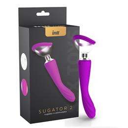 Vibrador Ponto G e Sugador de Clítoris e Mamilos com 7 Modos de Vibrações e 3 Intensidades de Sucção - Sugator 2 Intt Toys - 26 x  4 cm | Disponível em 2 Cores