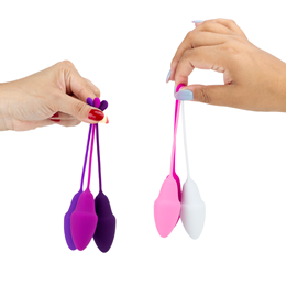 Kit Pompoarismo em Silicone Aveludado com 6 Pesos no Formato Ergonômico - Topo Toys Multi Set de Kegel Balls | 6,6 x 2,9 cm