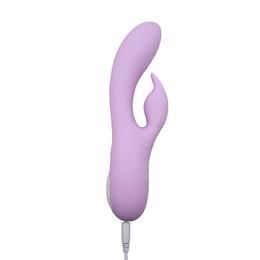Foto 2 do produto Vibrador Recarregável Estimulador de Ponto G e de Clítoris em Silicone com 7 Modos de Vibrações e 4 Velocidades - Topo Toys | 20 x 3,5 cm