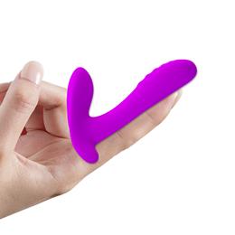 Vibrador para Casal Recarregável com 12 Modos de Vibração, Função Memória e Controle Remoto Sem Fio - Pretty Love Remote Control Massager - 7,5 x 2,4 cm