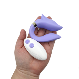 Vibrador de Casal Recarregável em Silicone com Formato de Raposa, 9 Modos de Vibração e Controle Remoto - Couple Toys | 7,5 x 2,6 cm | Disponível em 2 Cores