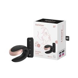 Vibrador de Casal em Silicone com 10 Modos de Vibração, Controle Remoto Sem Fio e Carregamento via Cabo USB Magnético - Satisfyer Double Love - 8,6 x 5,7 cm | Disponível em 3 Cores