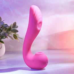 Vibrador Duplo Recarregável com 3 Motores,  Língua Estimuladora, Pulsação e 10 Vibrações - Evolved The Note | 12 x 3,3 cm