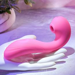 Vibrador Duplo Recarregável com 3 Motores,  Língua Estimuladora, Pulsação e 10 Vibrações - Evolved The Note | 12 x 3,3 cm