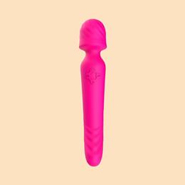Vibrador Massageador Duplo Varinha Mágica e Ponto G em Silicone com 7 Modos de Vibração e Função de Aquecimento, Recarregável - Massager | 23 x 4,5 cm