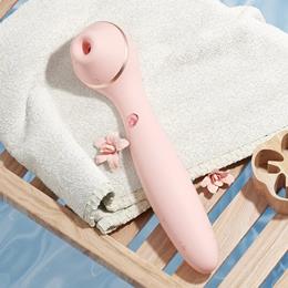 Foto 1 do produto Vibrador Estimulador 2 em 1 com 5 Níveis de Pulsação, 3 Modos de Rotação, 10 Tipos de Vibração e Recarregável - Kistoy Polly Max