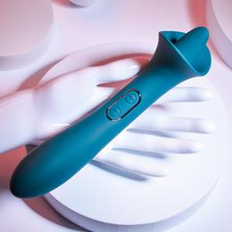 Vibrador Estimulador de Ponto G e Clítoris com 9 Modos de Vibração, Língua com 9 Movimentos e Recarregável - Evolved Playboy Pleasure True Indulgence