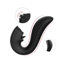 Foto 11 do produto Vibrador Estimulador de Clitóris e Ponto G com 9 Modos de Vibração e Língua Estimuladora - Velvet Kiss S-Hande | Disponível em 2 Cores