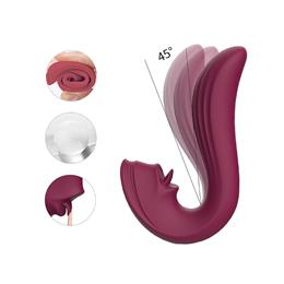 Foto 4 do produto Vibrador Estimulador de Clitóris e Ponto G com 9 Modos de Vibração e Língua Estimuladora - Velvet Kiss S-Hande | Disponível em 2 Cores