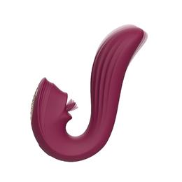 Foto 3 do produto Vibrador Estimulador de Clitóris e Ponto G com 9 Modos de Vibração e Língua Estimuladora - Velvet Kiss S-Hande | Disponível em 2 Cores
