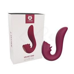 Foto 1 do produto Vibrador Estimulador de Clitóris e Ponto G com 9 Modos de Vibração e Língua Estimuladora - Velvet Kiss S-Hande | Disponível em 2 Cores