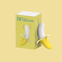 Vibrador Estimulador de Ponto G e Clitóris no Formato de Banana com 12 Modos de Vibrações e Recarregável - 7 x 3 cm