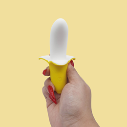 Vibrador Estimulador de Ponto G e Clitóris no Formato de Banana com 12 Modos de Vibrações e Recarregável - 7 x 3 cm