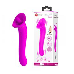 Vibrador Estimulador de Ponto G, Clítoris e Mamilos com 12 Modos de Vibração e Língua com Movimentos - Pretty Love Faust | 22 x 3,1 cm