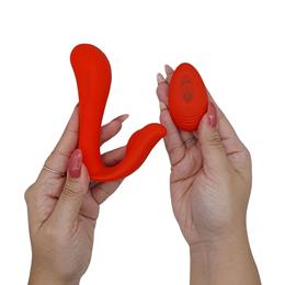 Vibrador Estimulador de Ponto G e Clitóris em Silicone com 10 Modos de Vibração, Motor Duplo e Controle Remoto sem Fio - Intt Heaven Luxury | 11 x 3,1 cm