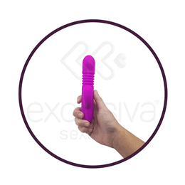 Vibrador Estimulador de Ponto G e Clítoris em Silicone com 4 Modos de Vibração e Ponta com Movimento de Vai e Vem - Pretty Love Leopold - 15,5 x 2,8 cm