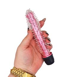 Vibrador Personal com Capa Extensora de Silicone com Textura Massageadora e Vibração Multivelocidade - Dragon Bar | 13,5 x 3 cm | Disponível em 6 Cores