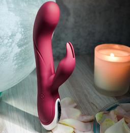 Vibrador de Ponto G e Clitóris com Motor Duplo, 8 Modos de Vibração, Função de Inflar e Carregamento Via Cabo USB - Evolved Inflatble Bunny | 11,5 x 3,5 cm