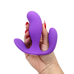 Vibrador de Ponto G e Clitóris com Plug Anal, 7 Modos de Vibração, Controle Remoto Sem Fio e Recarregável - I-moon Tri-We | 9,4 x 3,4 cm | Disponível em 2 Cores