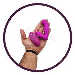 Vibrador de Ponto G e Clitóris Recarregável com 12 Modos de Vibração, 4 Modos de Pulsação, Função Memória e Controle Remoto Sem Fio - Josephine - 8,2 x 2,4 cm