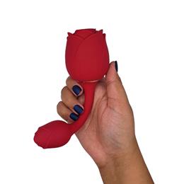 Vibrador de Ponto G e Clitóris Recarregável em Formato de Rosa com 9 Modos de Vibração e 9 Tipos de Pulsação - S-Hande Immortal Flower 3 | 20 x 5,5 cm