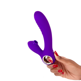 Vibrador de Ponto G e Clitóris em Silicone com 10 Modos de Vibração e Pulsação, Alça Ergonômica e Recarregável - SI Raptor | 13 x 3,4 cm | Disponível em 2 Cores