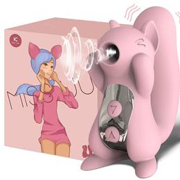 Vibrador de Ponto G e Estimulador de Clitóris em Formato de Esquilo com 5 Modos de Sucção e 10 Modos de Vibração - Kistoy Miss UU | Disponível em2 Cores