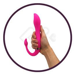 Vibrador de Ponto G e Estimulador de Clitóris em Silicone com 36 Modos de Vibração, Motor Duplo e Bateria Recarregável - Emily | 10,6 x 3,7 cm