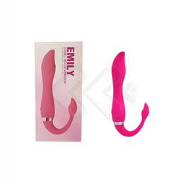 Vibrador de Ponto G e Estimulador de Clitóris em Silicone com 36 Modos de Vibração, Motor Duplo e Bateria Recarregável - Emily | 10,6 x 3,7 cm