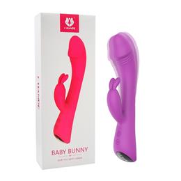 Vibrador Rabbit com Formato de Glande Definida, 9 Modos de Vibração, Recarregável e Luz Led - S-Hande Baby Bunny | 13 x 3,4 cm | Disponível em 2 Cores