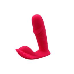 Foto 2 do produto Vibrador de Ponto G com Glande Definida e Estimulador de Clitóris em Silicone, 7 Vibrações Potentes e Controle Remoto Sem Fio - Pleasure Dreams | 10 x 3,4 cm