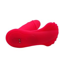 Foto 3 do produto Vibrador de Ponto G com Glande Definida e Estimulador de Clitóris em Silicone, 7 Vibrações Potentes e Controle Remoto Sem Fio - Pleasure Dreams | 10 x 3,4 cm