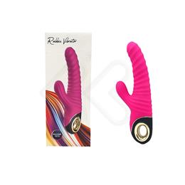 Vibrador de Ponto G Recarregável em Texturas Onduladas com 9 Modos de Vibração, Estimulador Clitoriano e Motor de Duplo - Rabbie Vibrator | 12 x 7,8 cm