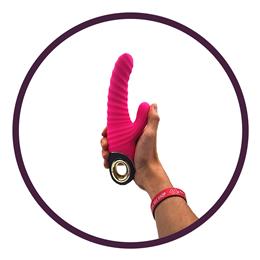 Vibrador de Ponto G Recarregável em Texturas Onduladas com 9 Modos de Vibração, Estimulador Clitoriano e Motor de Duplo - Rabbie Vibrator | 12 x 7,8 cm