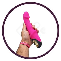 Vibrador de Ponto G em Silicone Aveludado com Texturas Anelares, 9 Modos de Vibração e Carregamento via Cabo "USB" Magnético - Vibrator | 12,4 x 3,4 cm