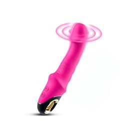 Vibrador de Ponto G em Silicone Aveludado com Texturas Anelares, 9 Modos de Vibração e Carregamento via Cabo "USB" Magnético - Vibrator | 12,4 x 3,4 cm