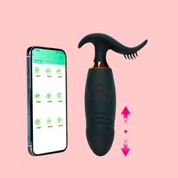 Vibrador de Ponto G em Silicone com Glande, Controle via Aplicativo, 9 Modos de Vibração e Movimentos de Vai e Vem | 8,8 x 3,3 cm | Disponível em 2 Cores
