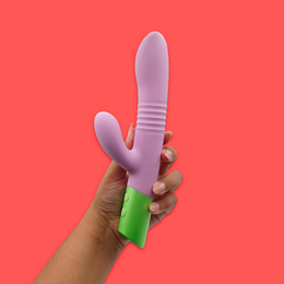 Vibrador Rabbit com 10 Modos de Vibração, Movimentos de Vai e Vem e Carregamento via Cabo USB - Intt Toys Êxtase | 15 x 3,4 cm | Disponível em 2 Cores