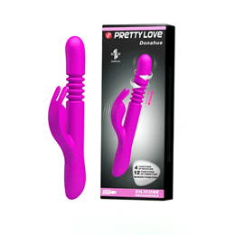 Vibrador Rabbit com 12 Vibrações, 4 Modos de Vai e Vem, Rotações e Função Memória -  Pretty Love Donahue | 15 x 3,1 cm | Disponível em 2 Cores