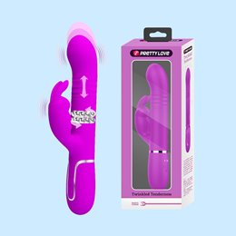 Vibrador Rabbit com 7 Modos de Vibrações, 4 Tipos de Rotação, 4 Tipos de Vai e Vem e Recarregável - Pretty Love Coale | 12,5 x 3,4 cm