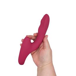 Vibrador Rabbit com Massageador de Ponto G, Função de Aquecimento e Pulsação - Adão e Eva Meta | 12 x 3,4 cm