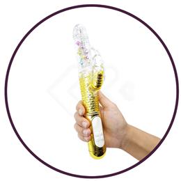 Foto 4 do produto Vibrador Rabbit Recarregável com Movimento Vai e Vem, Estimulador de Clitóris em Forma de Borboleta e 36 Modos de Vibração - Devices Vibration Balls | 12,5 x 3,1 cm | Disponível em 2 Cores