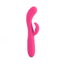 Vibrador Rabbit em Silicone com 2 Motores, 10 Modos de Vibração e Texturas - Flat | 9,5 x 3 cm | Disponível em 2 Cores