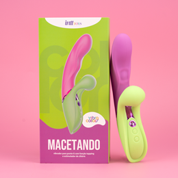 Vibrador Rabbit em Silicone Cirúrgico com Função Tapping em 10 Modos e 10 Tipos de Vibração - Intt Toys Vibra Collors Macetando